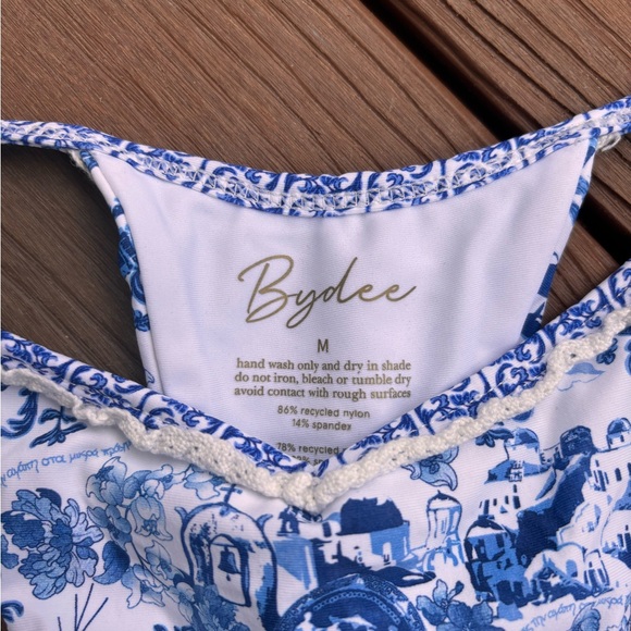 Medium BYDEE set Malaga bottom Prague top in Alythia blue and white vintage - Picture 4 of 14
